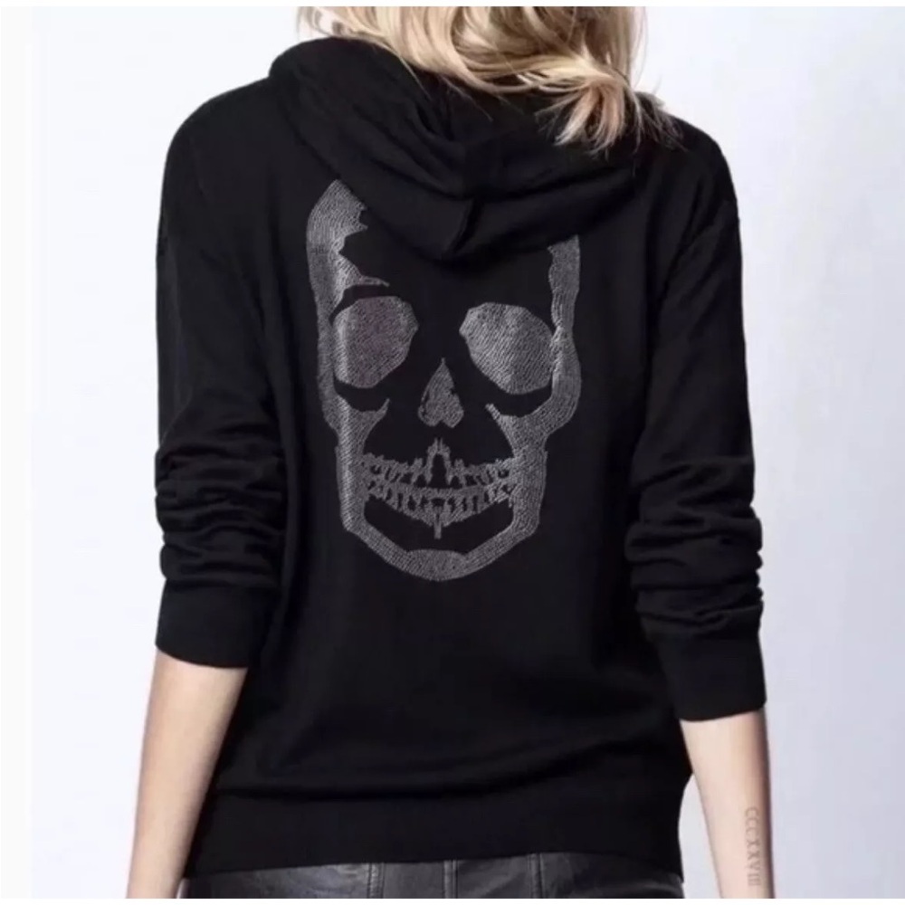 NWOT Zadig & Voltaire Comfy Skull Strass Hoodie XS - Picture 2 of 7